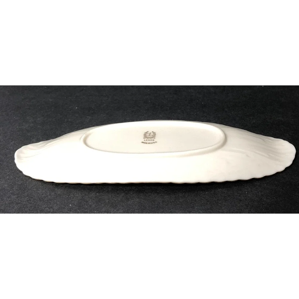 Lenox Butter Tray Ivory with Gold Trim Sculpted Plate 9